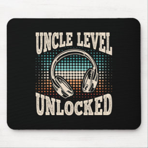 Uncle Level Unlocked Video Gamer Gaming Retro Game Mouse Pad