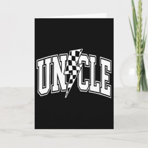 Uncle Lightning Bolt Chequered Varsity Dad Uncle F Card