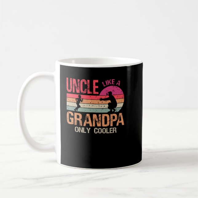 Uncle Like A Grandpa Only Cooler Funny Dad Papa De Coffee Mug (Left)