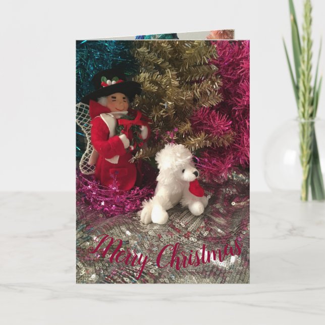 Uncle Mistletoe & Pup Holiday Card (Front)