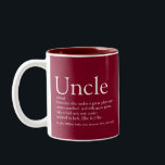 Uncle Modern Fun Typographic Quote Two-Tone Coffee Mug<br><div class="desc">Personalise for your special, favourite Uncle or Funcle to create a unique gift. A perfect way to show him how amazing he is every day. You can even customise the background to their favourite colour. Designed by Thisisnotme©</div>