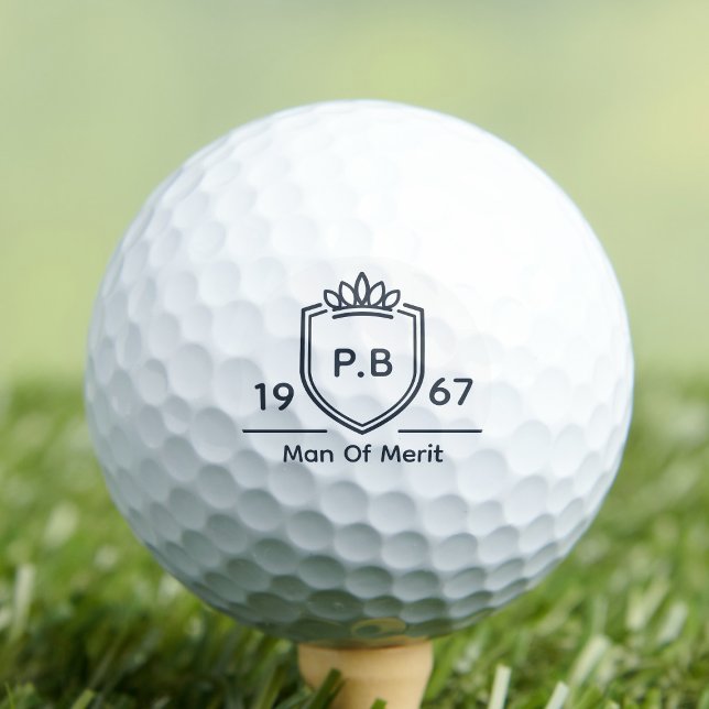 Uncle Monogram Initial Name Year Man Of Merit Golf Balls (Uncle golf ball)