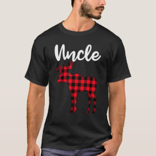 Uncle Moose Buffalo Red Plaid Christmas Pajama Fam T-Shirt