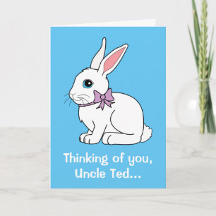 Uncle Name Customizable Easter Bunny. Holiday Card