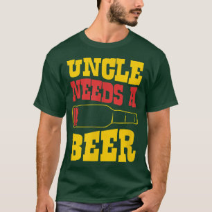 Uncle Needs A Beer Funny Low Battery Icon T-Shirt