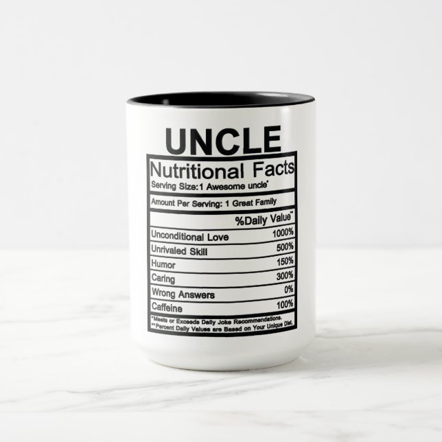 Uncle Nutritional Facts Mug (Center)