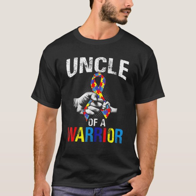 Uncle Of A Warrior Autism Awareness T Shirt (Front)