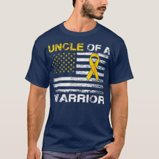 Uncle Of A Warrior Childhood Cancer Awareness  T-Shirt