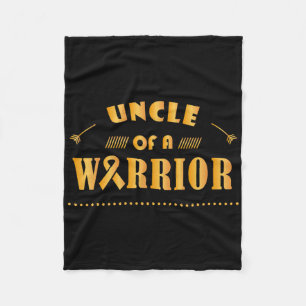 Uncle Of A Warrior Childhood Cancer Ribbon Awarene Fleece Blanket