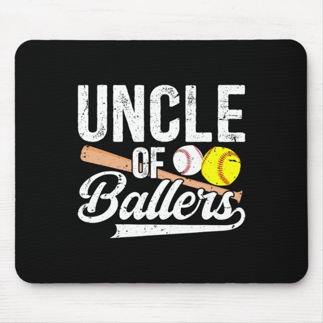 Uncle Of Ballers Baseball Softball Uncle  Mouse Pad (Front)