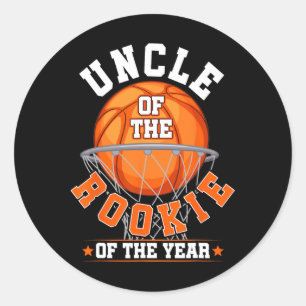 Uncle Of Rookie 1st Birthday Sketll Family Matchin Classic Round Sticker