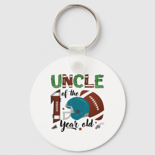 Uncle Of The 1 Year Old Footll 1st Year Down Birth Keychain