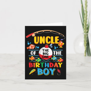 Uncle Of The Big One Fishing 1st Birthday Ofishall Card