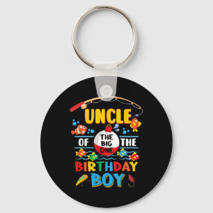 Uncle Of The Big One Fishing 1st Birthday Ofishall Keychain