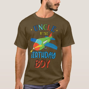Uncle Of The Birthday Boy Airplane Theme Matching T-Shirt