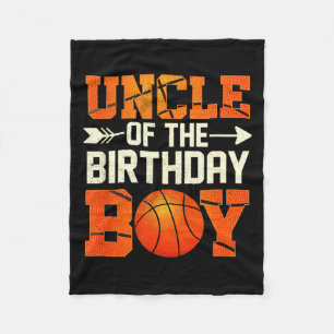 Uncle of the birthday boy basketball father dad fu fleece blanket