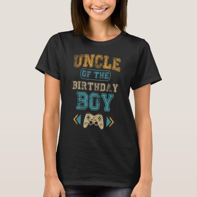 Uncle of The Birthday Boy Gamepad B-Day Matching F T-Shirt (Front)