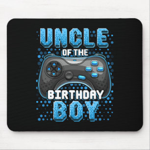 Uncle Of The Birthday Boy Matching Video Game Birt Mouse Pad