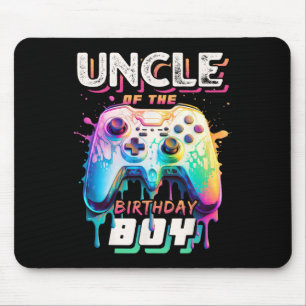 Uncle Of The Birthday Boy Matching Video Game Birt Mouse Pad