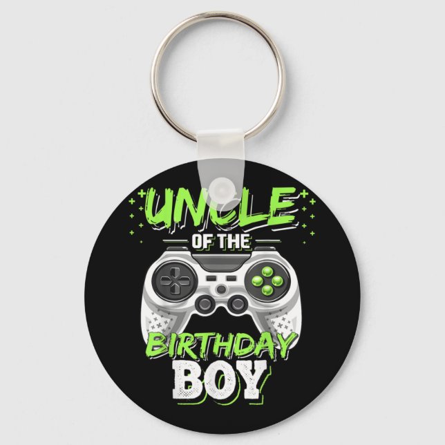 Uncle of the Birthday Boy Matching Video Game Keychain (Front)
