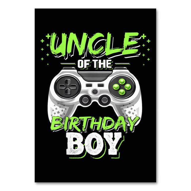 Uncle of the Birthday Boy Matching Video Game Table Number (Front)