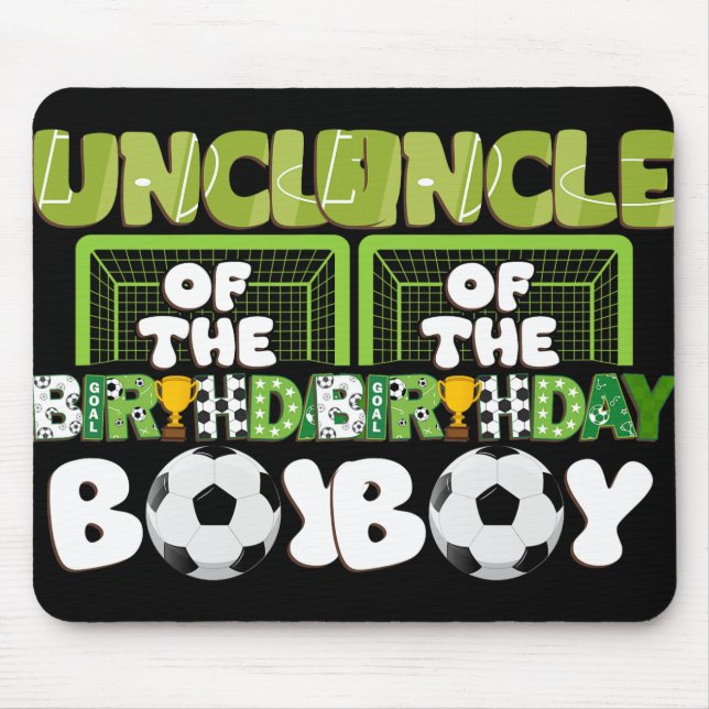 Uncle Of The Birthday Boy Soccer Family Party Deco Mouse Pad (Front)
