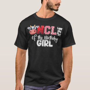 Uncle of The Birthday Girl Cow Family Cow Farm Mat T-Shirt