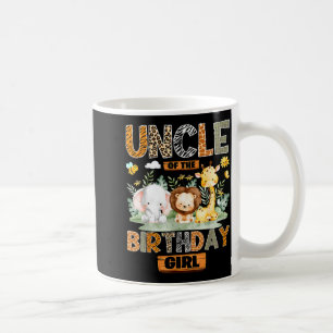 Uncle of the birthday girl safari jungle wild coffee mug
