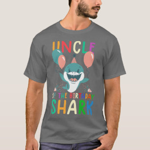 Uncle of the birthday shark shirt birthday family 
