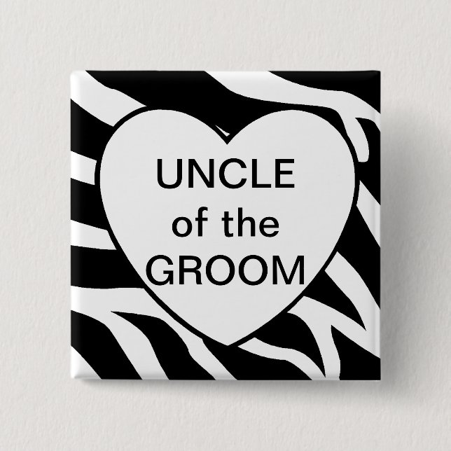 Uncle Of The Groom 2 Inch Square Button (Front)