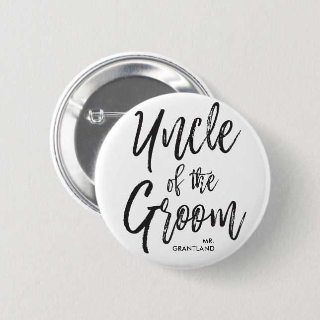 Uncle of the Groom | Script Wedding 2 Inch Round Button (Front & Back)