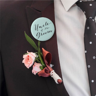 Uncle of the Groom Script Wedding Rehearsal Party 2 Inch Round Button