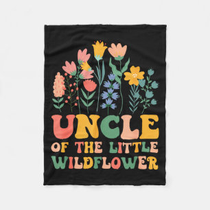 Uncle of the little wildflower baby birthday party fleece blanket