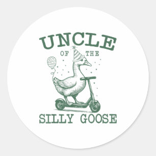 Uncle Of The Silly Goose First Birthday Family Mat Classic Round Sticker
