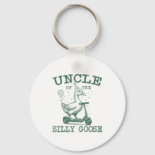 Uncle Of The Silly Goose First Birthday Family Mat Keychain