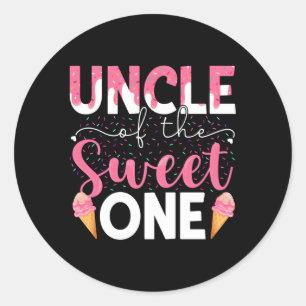 Uncle Of The Sweet One Ice Cream Family Py Classic Round Sticker