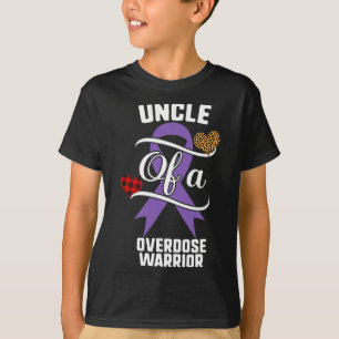 Uncle Overdose Awareness Leopard Buffalo Plaid Fam T-Shirt