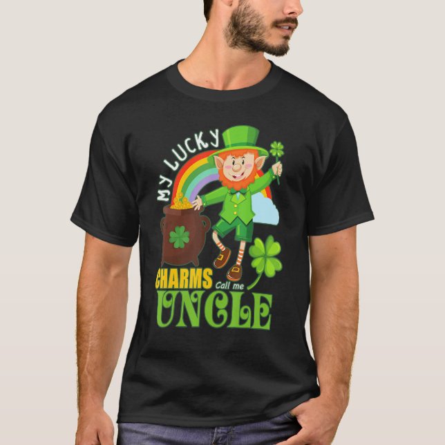 Uncle Paddy Day St Patricks Lucky Charms Call Me U T-Shirt (Front)