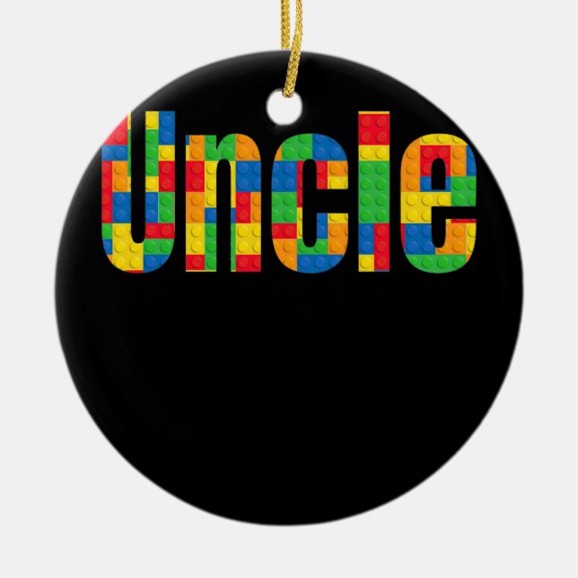 Uncle Parent Brick Master Builder Building Blocks Ceramic Ornament (Front)