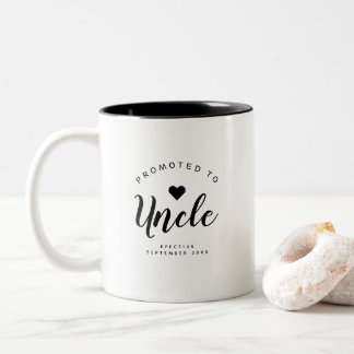 Uncle | Personalized New Baby Announcement Two-Tone Coffee Mug