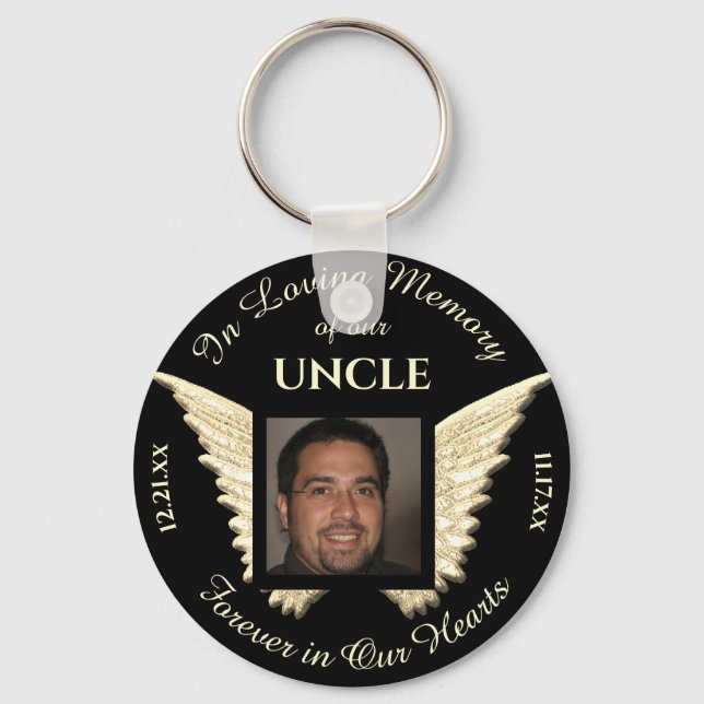 Uncle Photo Memorial Keychain (Front)