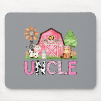 Uncle Pink Farm Animal Birthday Kids Matching Mouse Pad