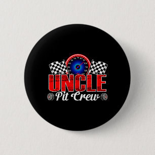 Uncle Pit Crew Racing Family Race Car Birthday Boy 2 Inch Round Button
