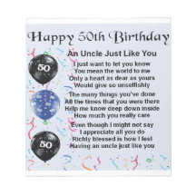 Uncle poem - 50th Birthday