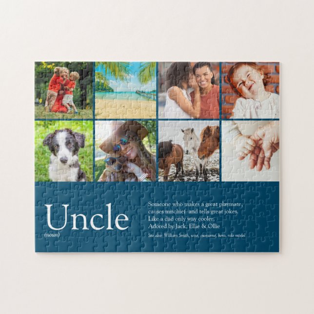 Uncle Quote Modern Cool Fun Photo Collage Jigsaw Puzzle (Horizontal)