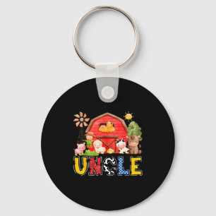 Uncle Red Farm Cow Birthday Boy Matching Family Pa Keychain