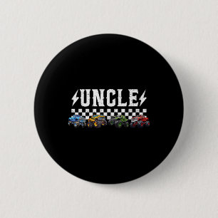 Uncle Retro Monster Truck Family Crew Birthday Mat 2 Inch Round Button