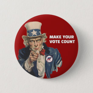 Uncle Sam 2 Inch Round Button