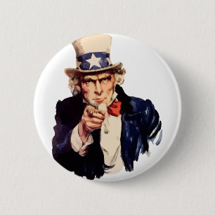 Uncle Sam 2 Inch Round Button