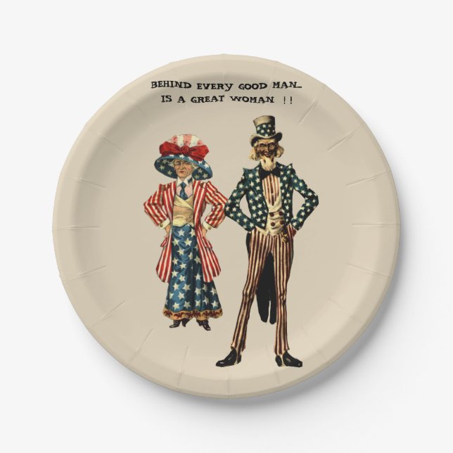 UNCLE SAM AND AUNT SAMANTHA PAPER PLATES (Front)